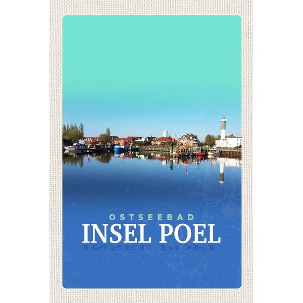 Vianmo Insegna In Legno 18X12 Cm Ostseebad Insel Poel See Boot-image