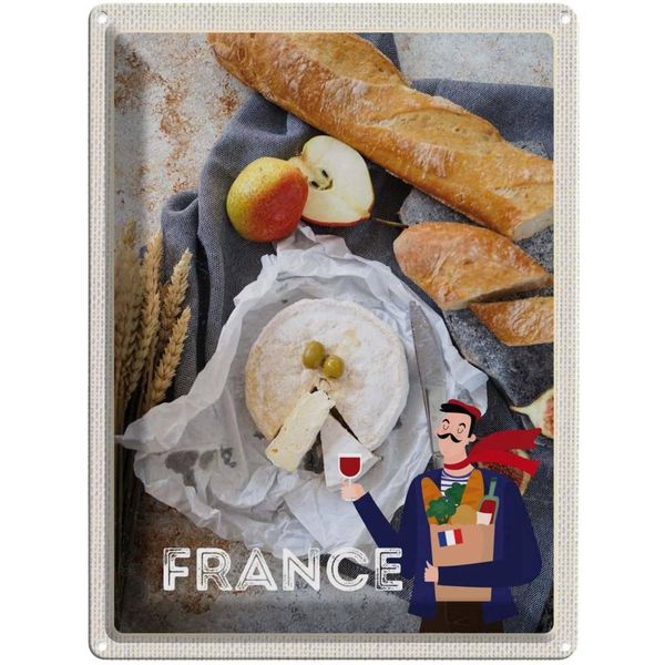 Vianmo Insegna Di Latta 40X30 Cm Frankreich Baguette KäSe Birne Olive-image