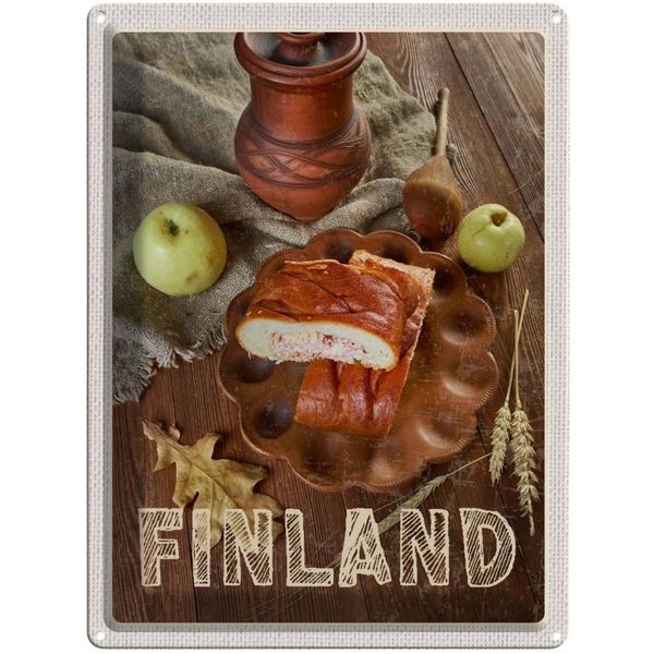 Vianmo Insegna Di Latta 40X30 Cm Finnland Weihnachten Apfel Delikatesse-image