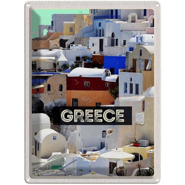 Vianmo Insegna Di Latta 40X30 Cm Greece Griechenland HäUser-image