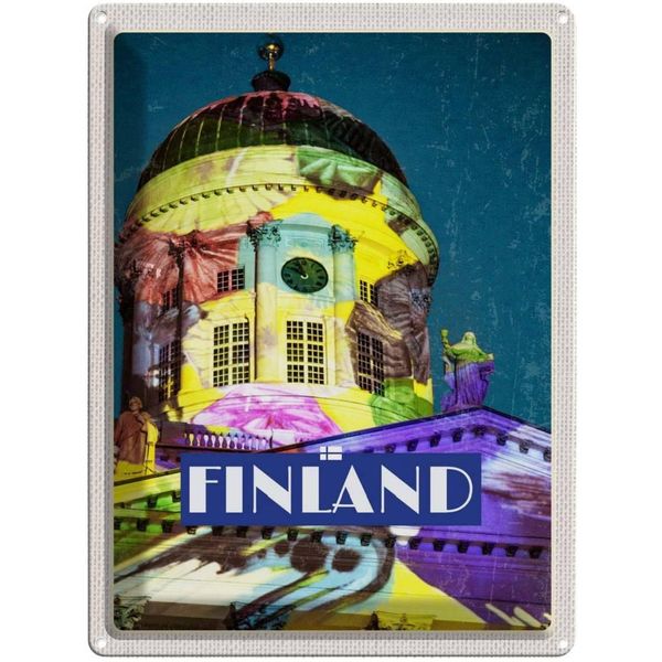 Vianmo Insegna Di Latta 40X30 Cm Finnland Kirche Skulptur Mittelalter-image