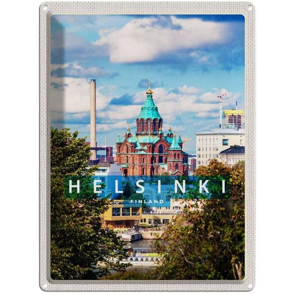 Vianmo Insegna Di Latta 40X30 Cm Helsinki Finnland Architektur Kirche-image