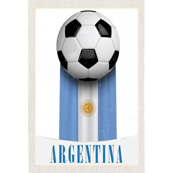 Vianmo Insegna In Legno 18X12 Cm Argentinien Flagge FußBall-image