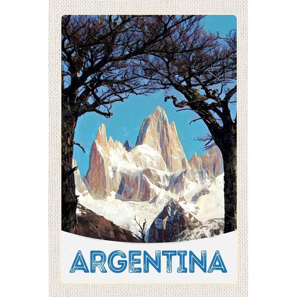 Vianmo Insegna In Legno 18X12 Cm Argentinien Gebirge Wanderung-image