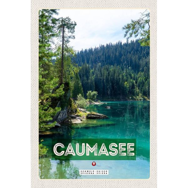 Vianmo Insegna In Legno 18X12 Cm Caumasee Schweiz Berge WäLder-image