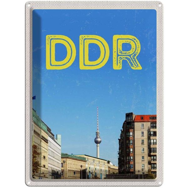 Vianmo Insegna Di Latta 40X30 Cm Berlin Deutschland Fernsehrturm Ddr-image