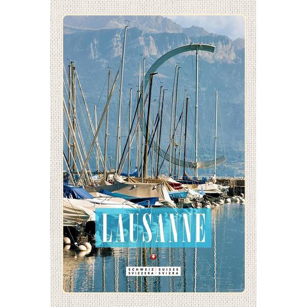 Vianmo Insegna In Legno 18X12 Cm Lausanne Schweiz Boote WäLder-image