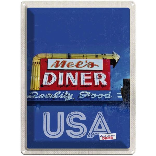 Vianmo Insegna Di Latta 40X30 Cm Amerika Mees Diner Restaurant Gericht-image