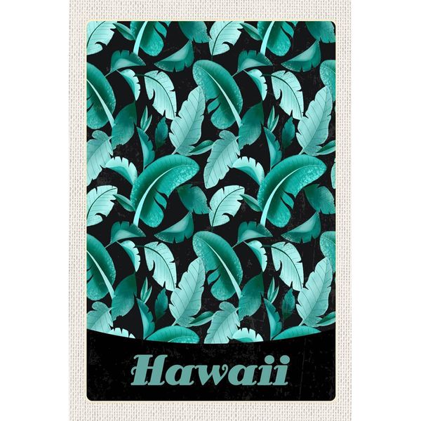 Vianmo Insegna In Legno 18X12 Cm Hawaii Insel Strand BläTter Blau-image