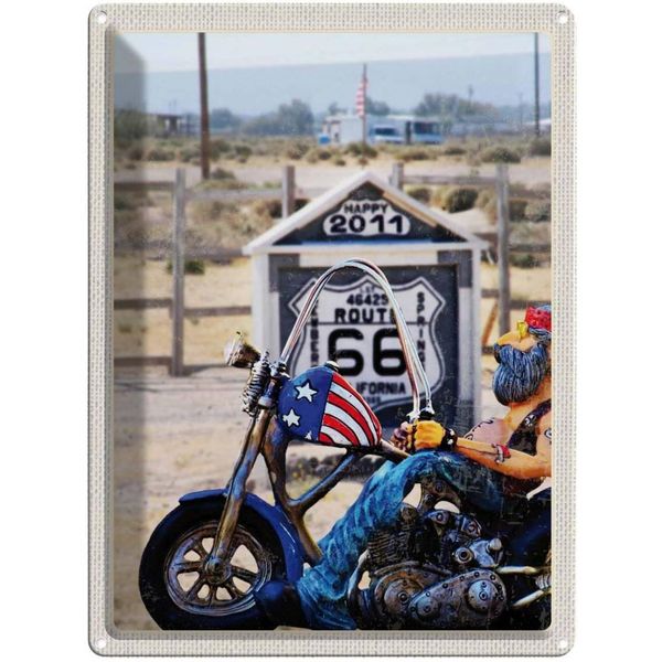 Vianmo Insegna Di Latta 40X30 Cm Amerika Route 66 Biker California-image