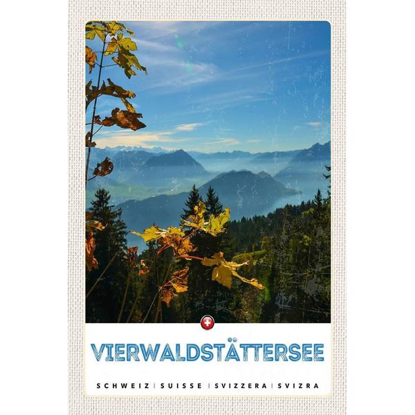 Vianmo Insegna In Legno 18X12 Cm VierwaldstäTtersee Wanderung-image