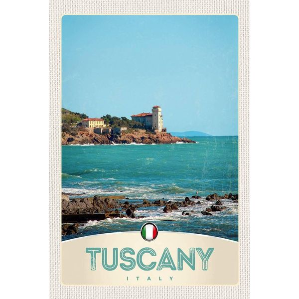 Vianmo Insegna In Legno 18X12 Cm Toskana Italien Meer Strand Haus-image