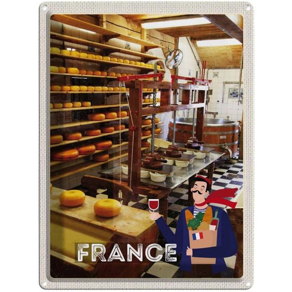Vianmo Insegna Di Latta 40X30 Cm Frankreich KäSemaschine Produktion-image