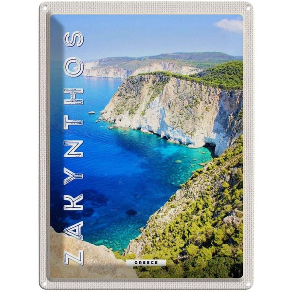 Vianmo Insegna Di Latta 40X30 Cm Zakynthos Greece Griechenland Meer-image