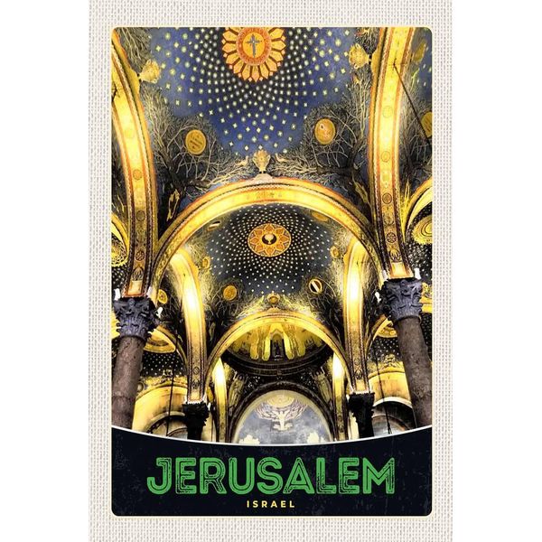 Vianmo Insegna In Legno 18X12 Cm Jerusalem Israel Tempel Innen-image