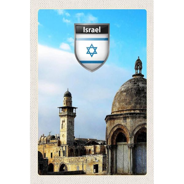 Vianmo Insegna In Legno 18X12 Cm Israel Stadt-image