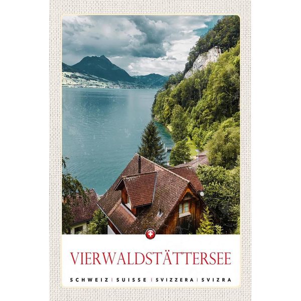 Vianmo Insegna In Legno 18X12 Cm VierwaldstäTtersee Schweiz-image