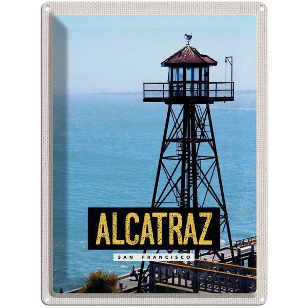 Vianmo Insegna Di Latta 40X30 Cm San Francisco Alcatraz Meer Turm-image