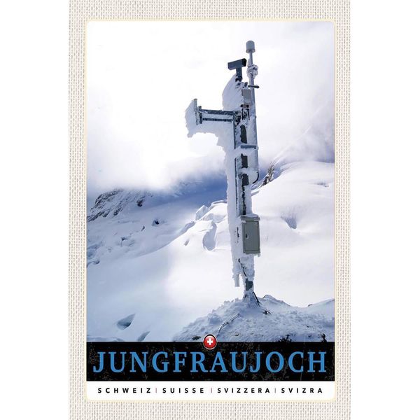 Vianmo Insegna In Legno 18X12 Cm Jungfraujoch Schweiz Winterzeit-image