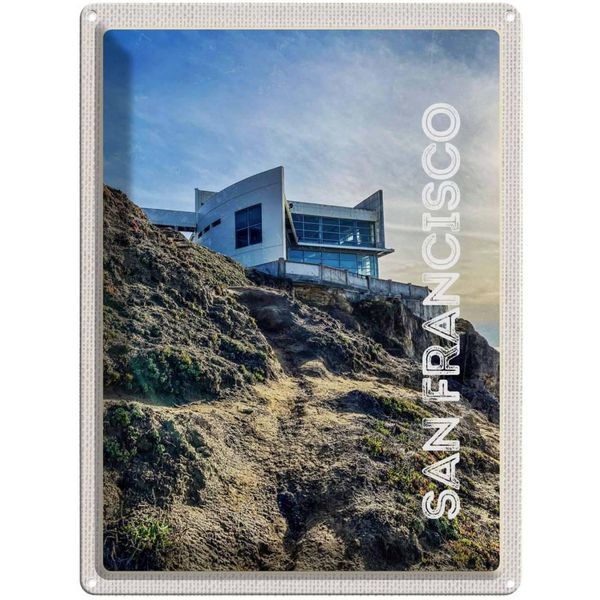 Vianmo Insegna Di Latta 40X30 Cm San Francisco GebäUde Gebirge Aussicht-image