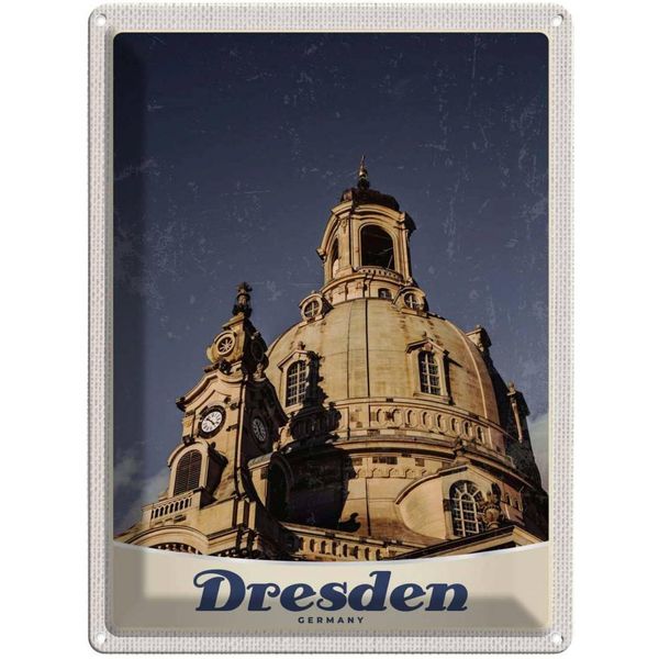 Vianmo Insegna Di Latta 40X30 Cm Dresden Kunst Mittelalter Architektur-image