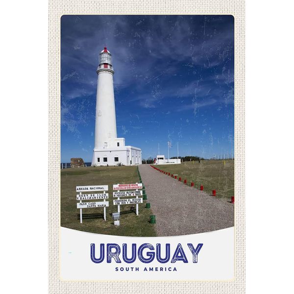 Vianmo Insegna In Legno 18X12 Cm Uruguay Amerika Usa Leuchtturm-image