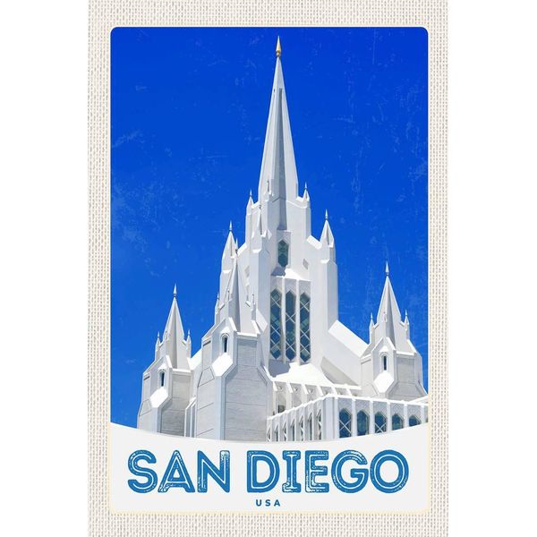 Vianmo Insegna In Legno 18X12 Cm San Diego Usa Amerika-image