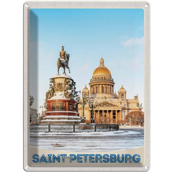 Vianmo Insegna Di Latta 40X30 Cm Saint Petersburg Russland Skulptur-image
