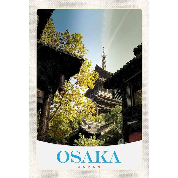 Vianmo Insegna In Legno 18X12 Cm Osaka Japan Asien HäUser Stadt-image