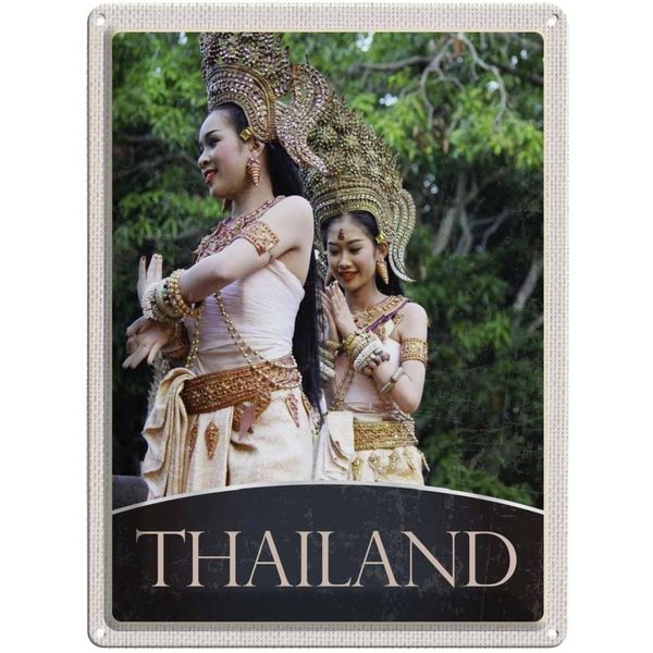 Vianmo Insegna Di Latta 40X30 Cm Thailand Tropen Natur Frau Religion-image