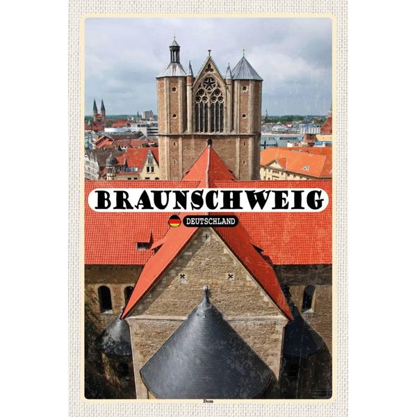 Vianmo Insegna In Legno 18X12 Cm Braunschweig Dom Kirche-image