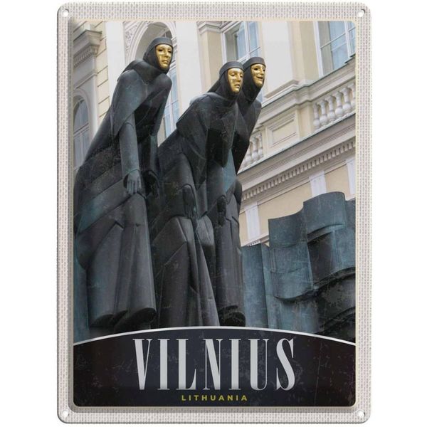 Vianmo Insegna Di Latta 40X30 Cm Vilnius Litauen Skulptur Europa-image