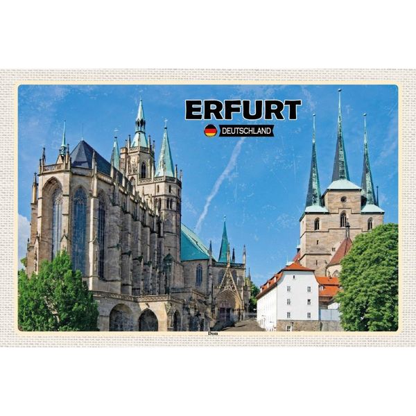 Vianmo Insegna In Legno 12X18 Cm Erfurt Dom Altstadt-image