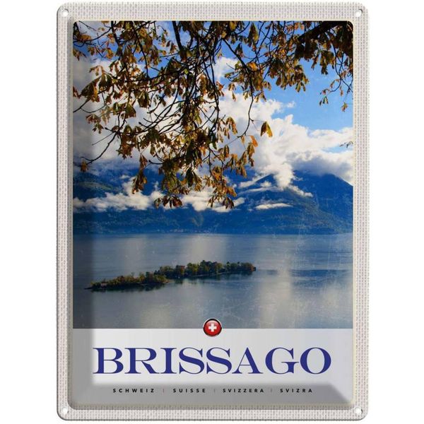 Vianmo Insegna Di Latta 40X30 Cm Brissago Schweiz Natur Wald-image