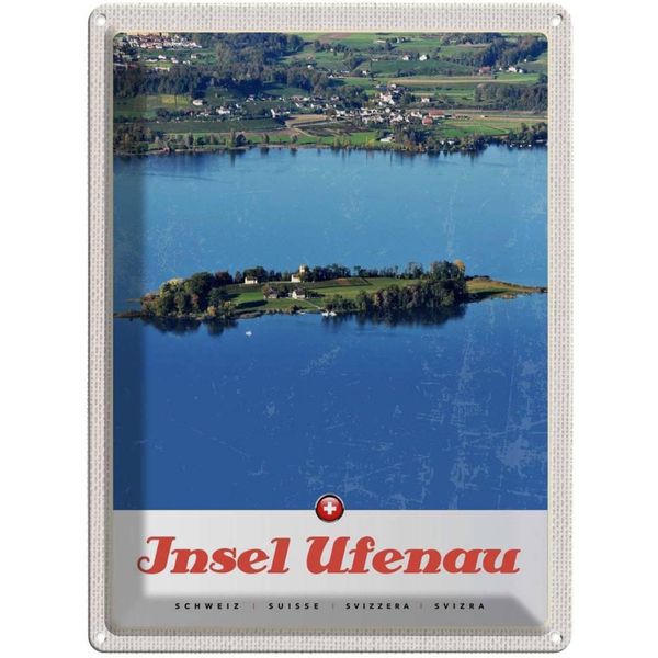 Vianmo Insegna Di Latta 40X30 Cm Insel Ufenau Schweiz HäUser Natur-image