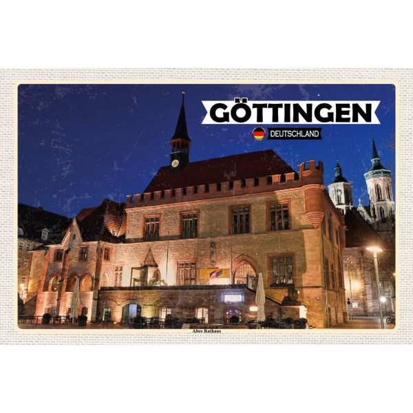 Vianmo Insegna In Legno 12X18 Cm GöTtingen Altes Rathaus-image