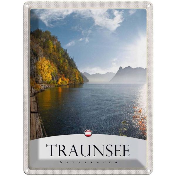 Vianmo Insegna Di Latta 40X30 Cm Traunsee ÖSterreich See Natur-image