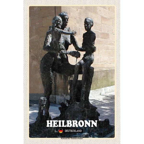 Vianmo Insegna In Legno 18X12 Cm Heilbronn Denkmal Der TrüMmerräUmer-image