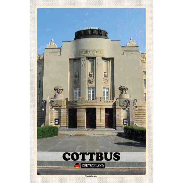 Vianmo Insegna In Legno 18X12 Cm Cottbus Staatstheater-image