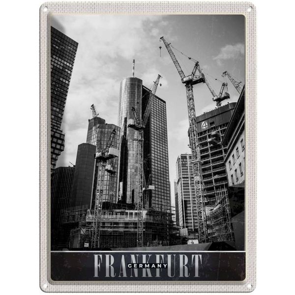 Vianmo Insegna Di Latta 40X30 Cm Frankfurt Stadt Neubau Hochhaus-image