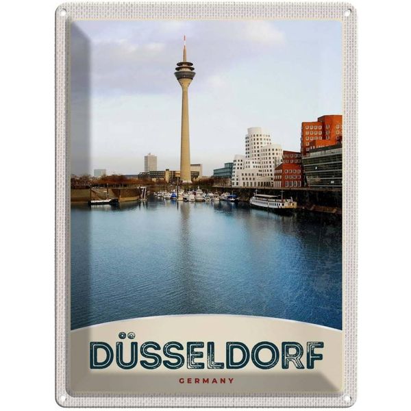Vianmo Insegna Di Latta 40X30 Cm Deutschland DüSseldorf Fernseherturm-image