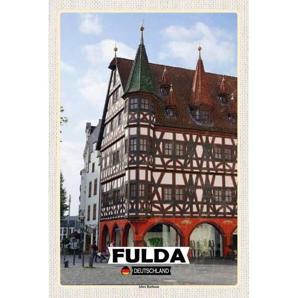 Vianmo Insegna In Legno 18X12 Cm Fulda Altes Rathaus-image