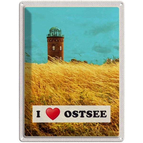 Vianmo Insegna Di Latta 40X30 Cm Ostsee Turm Natur Weidehimmel-image