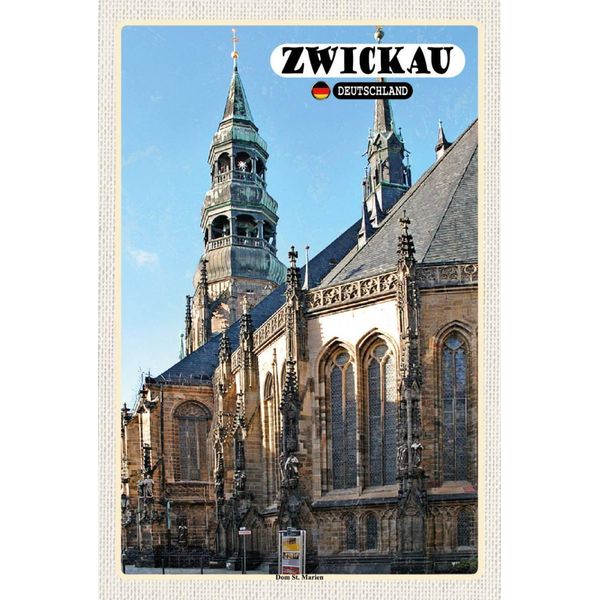 Vianmo Insegna In Legno 18X12 Cm Zwickau Dom St. Marien Kirche-image