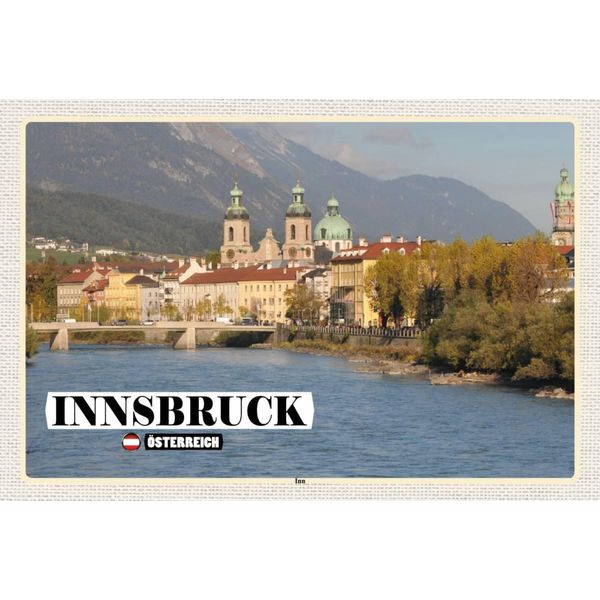 Vianmo Insegna In Legno 12X18 Cm Innsbruck ÖSterreich Inn Fluss-image