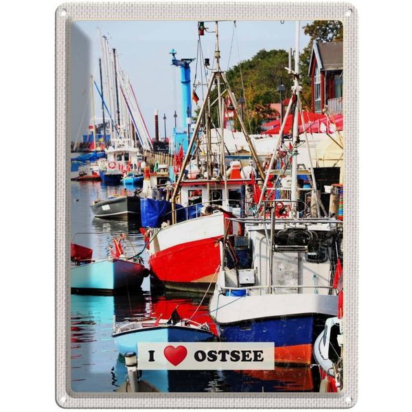 Vianmo Insegna Di Latta 40X30 Cm Ostsee Meer Natur Boote Bootstour-image