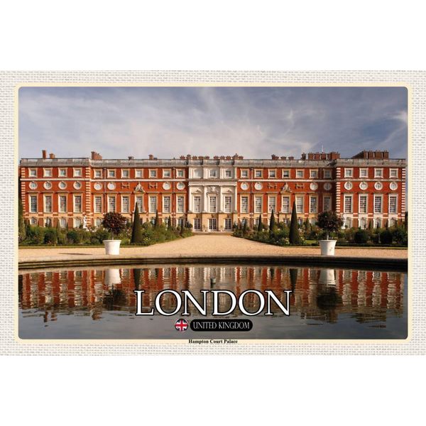 Vianmo Insegna In Legno 12X18 Cm Hampton Court Palace London-image
