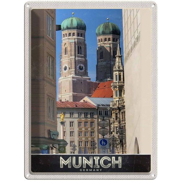 Vianmo Insegna Di Latta 40X30 Cm MüNchen Stadt Mittelalter Architektur-image