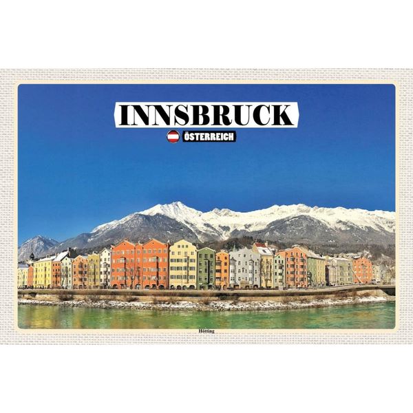 Vianmo Insegna In Legno 12X18 Cm Innsbruck ÖSterreich HöTting Berge-image