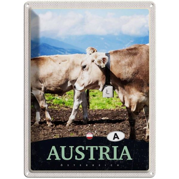Vianmo Insegna Di Latta 40X30 Cm ÖSterreich Tiere Weide Natur Gebirge-image